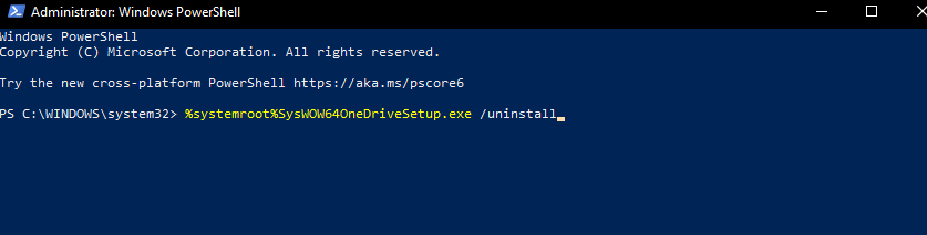 Command in PowerShell - OneDrive error 0x8004de86