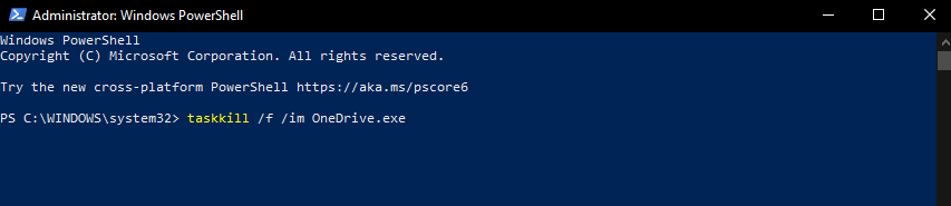 Command in PowerShell - OneDrive error 0x8004de90