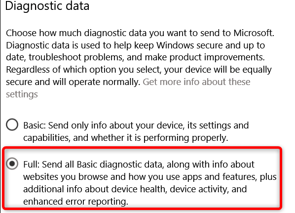 Diagnostic data Windows 10 - OneDrive can't run with full admin rights