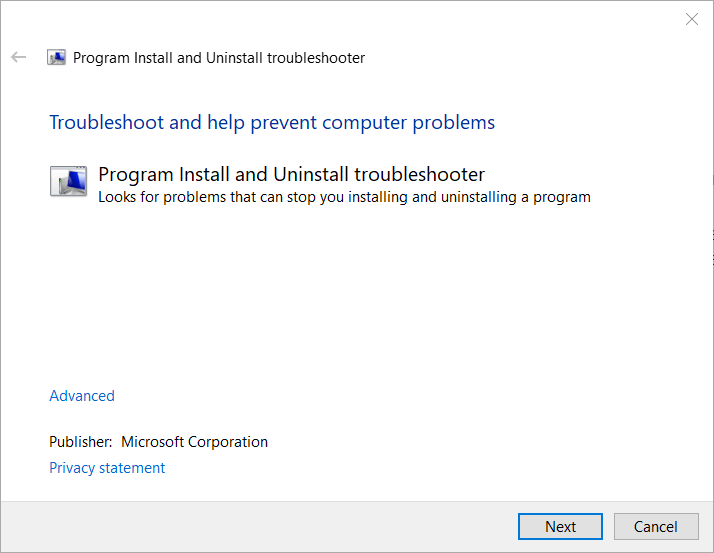 Program Install and Uninstall troubleshooter cannot uninstall join.me