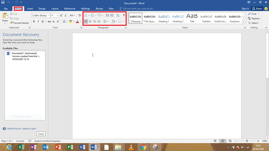 on ms word formatting marks are