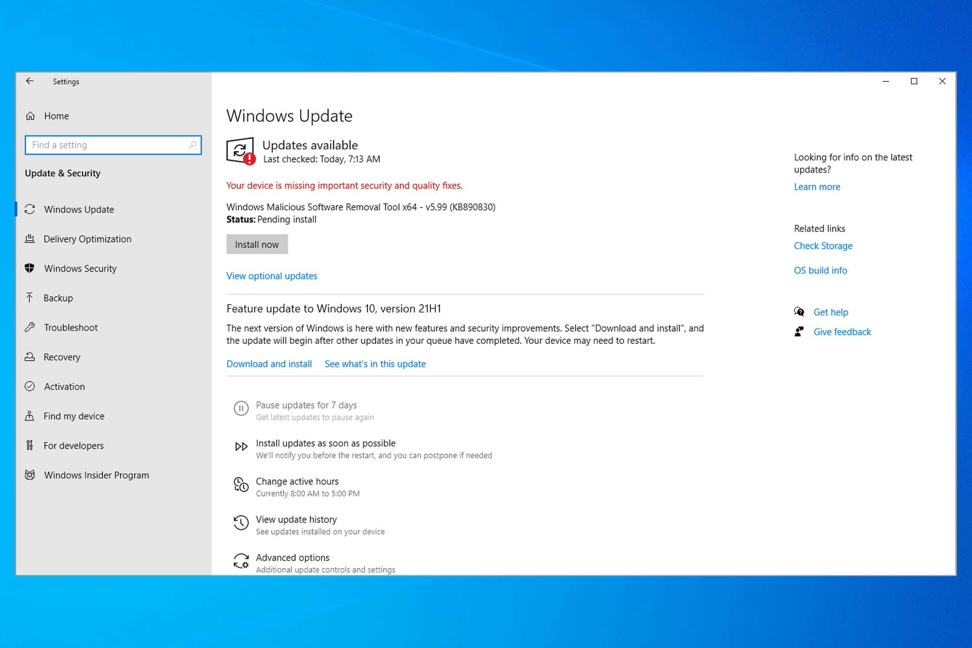 Windows 10 Update error 0x80070020