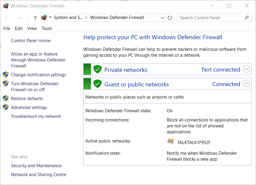 Windows Defender Firewall applet Io netty channel abstractchannel AnnotatedConnectException: Connection timed out fix