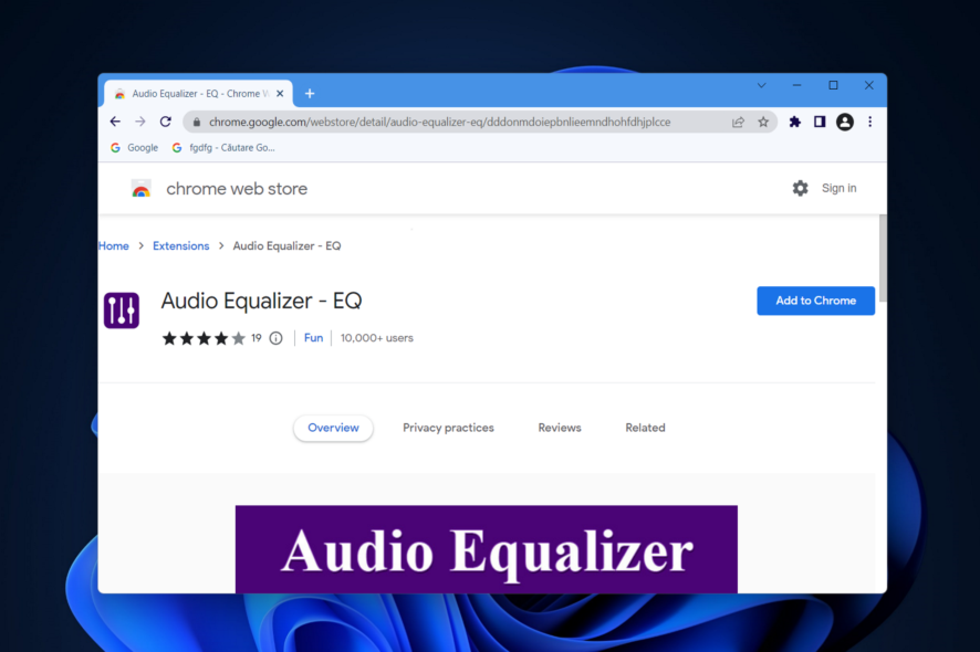 audio-eq-w11 chrome equalizer extension