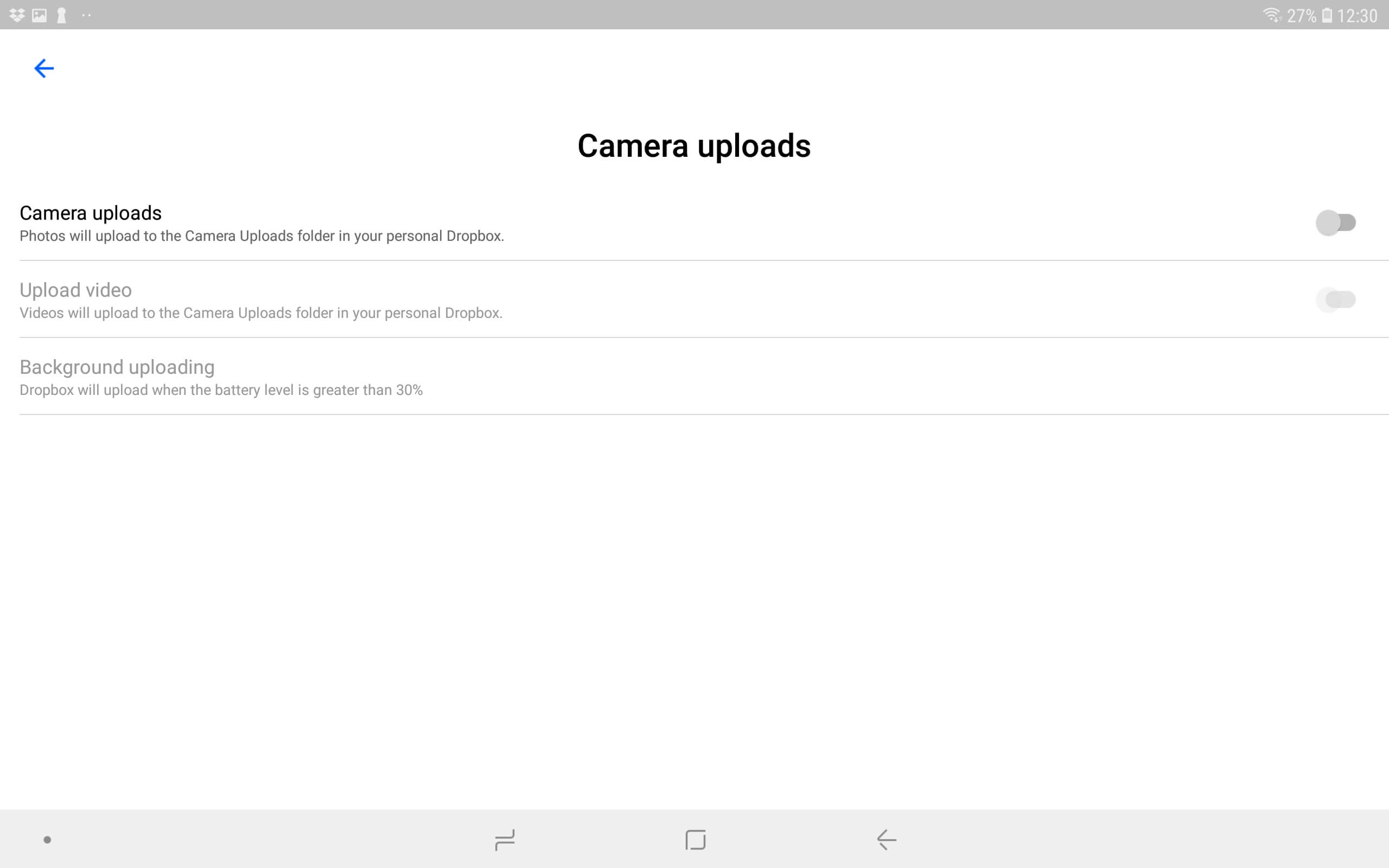 Camera uploads setting How to copy dropbox file to android photos collection