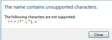 restricted characters - OneDrive error this is not a valid file name