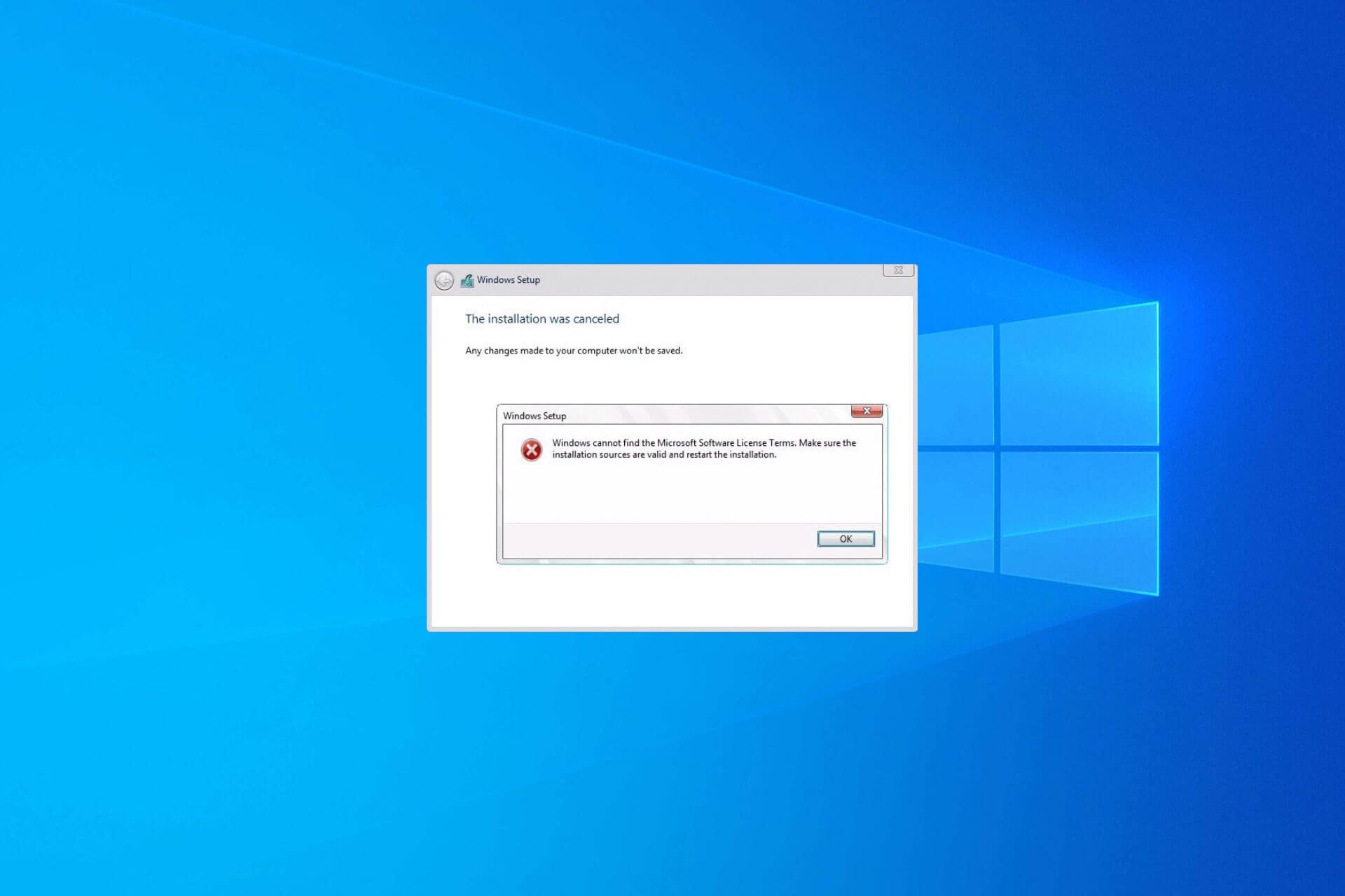 how to fix Windows cannot find the Microsoft license software terms
