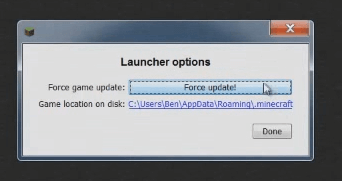 Force update button update minecraft windows 10