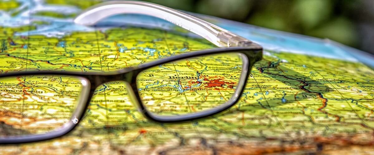 map with glasses