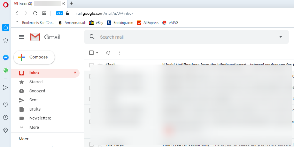 use gmail in opera