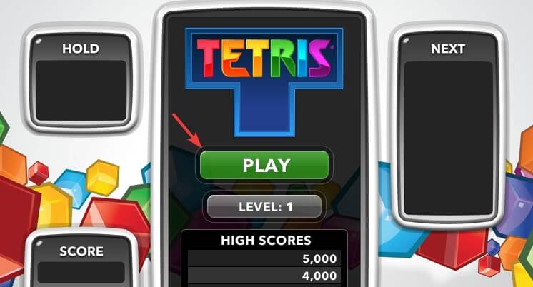 tetris play button tetris browser