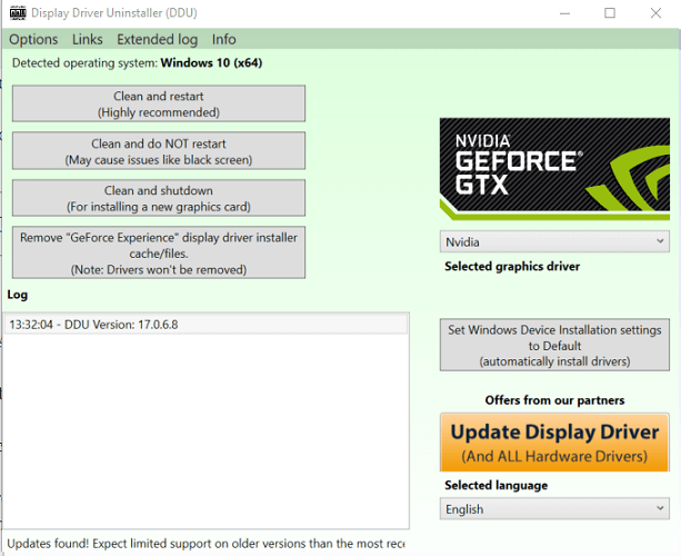 display driver uninstaller automatic updates