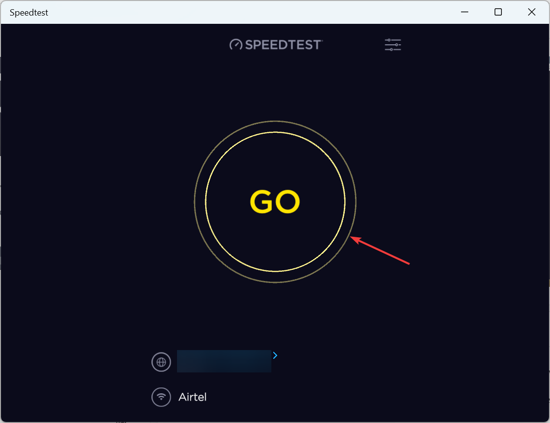 go to run ookla packet loss test