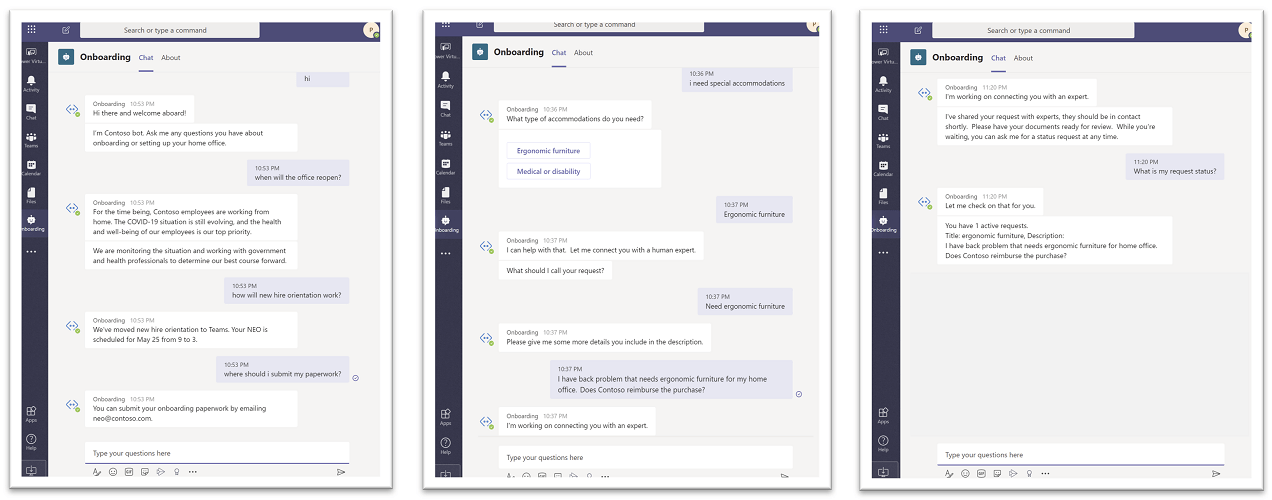 Chatbot in Microsoft Teams case