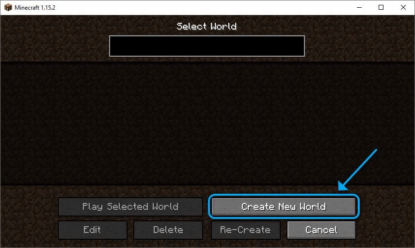 Minecraft creating new world