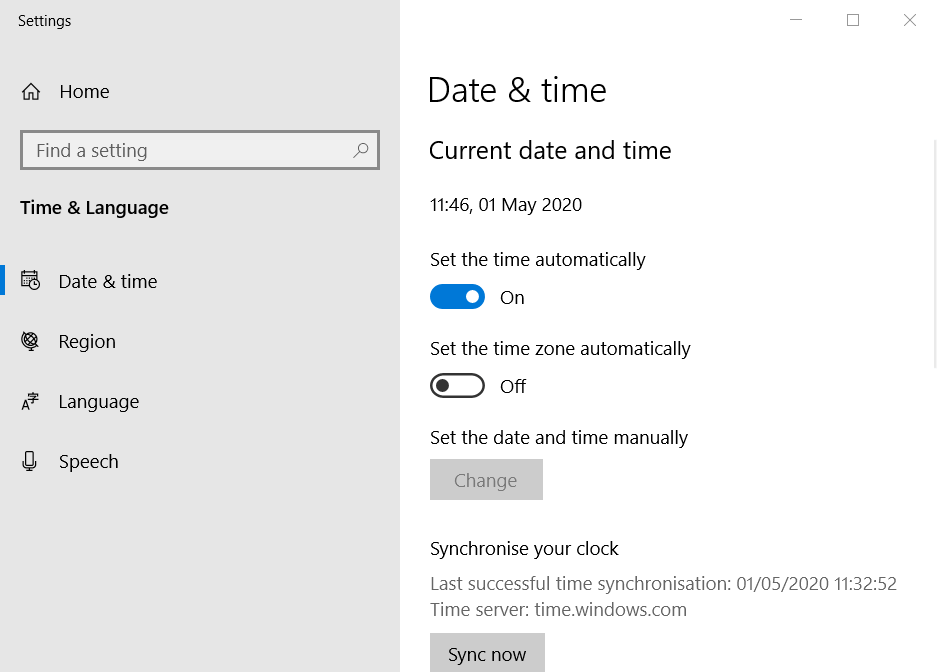 Date & time settings hulu error 5005, 5003