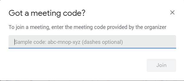meeting code