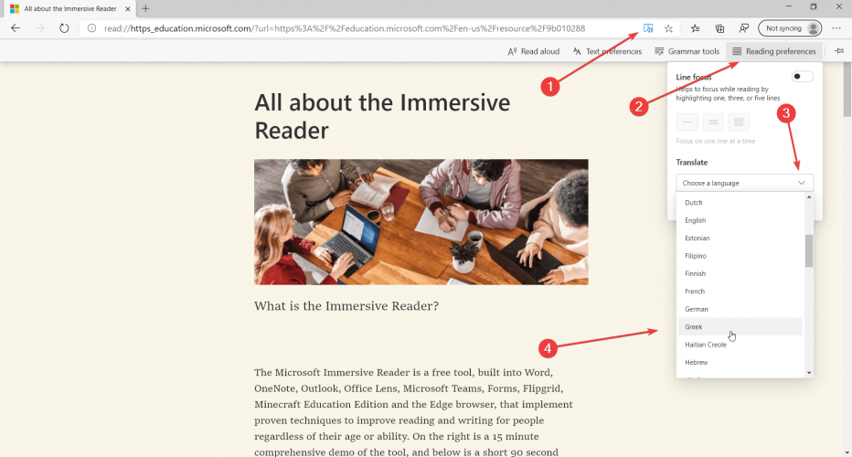 How can I use Immersive reader