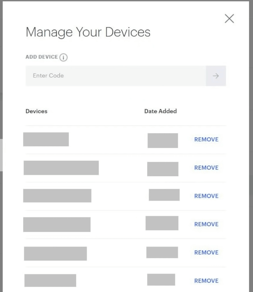 Manage Your Devices window hulu error code 301, 95