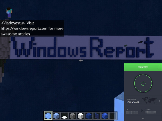 Can't connect to Minecraft using a VPN