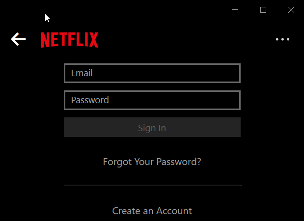 Netflix sign_in app_error code 100