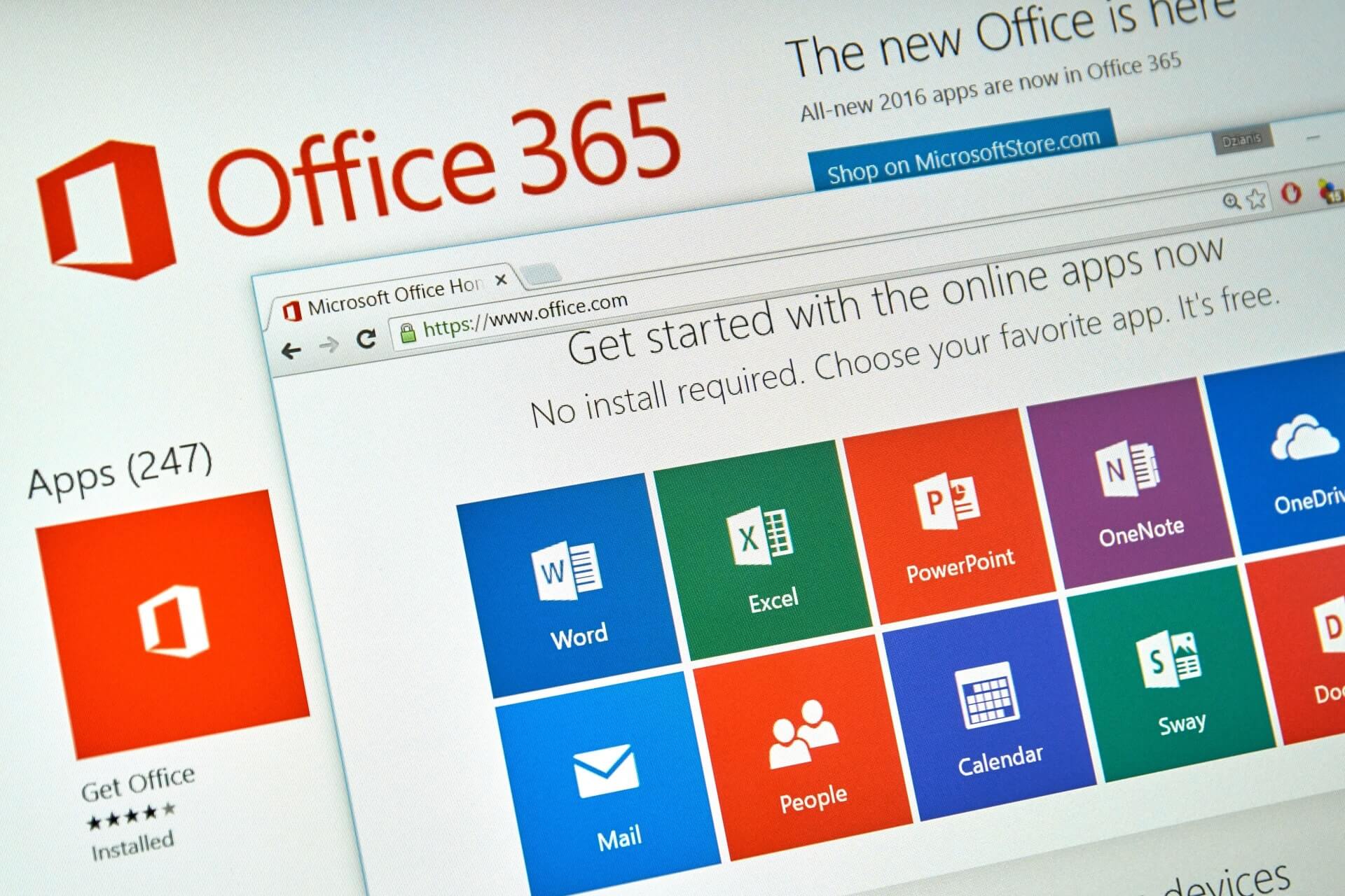 how to use office 365 on web