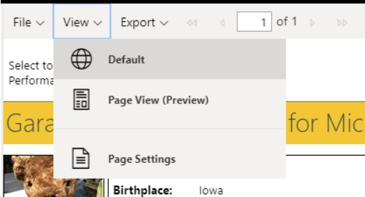 how to open page view in PowerBI