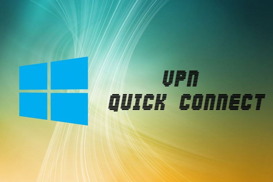 VPN shortcut in Windows 10