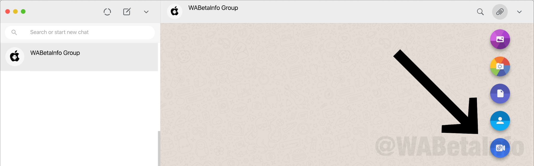 WhatsApp Web shows the Messenger Rooms shortcut