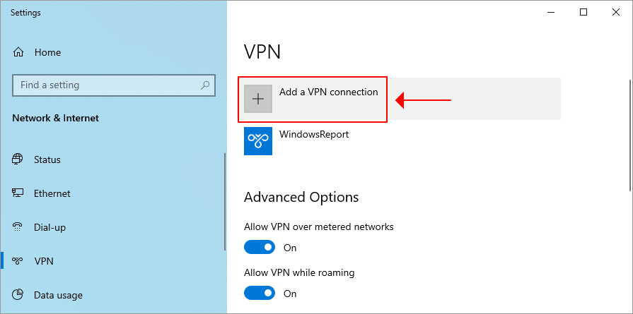 add a VPN connection to Windows 10