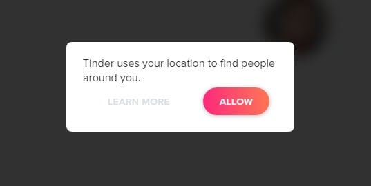 allow location tinder browser