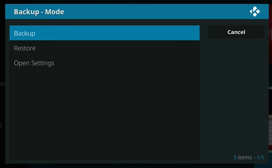 The Backup - Mode kodi your library is currently empty