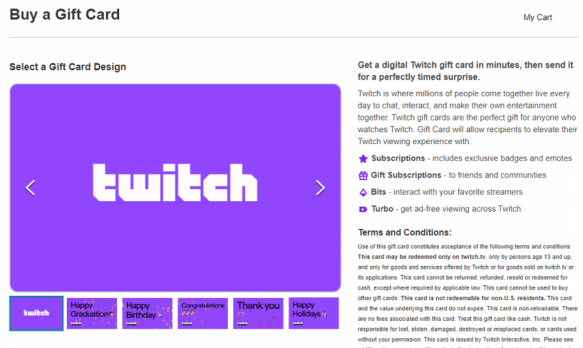 How to buy Twitch gift cards