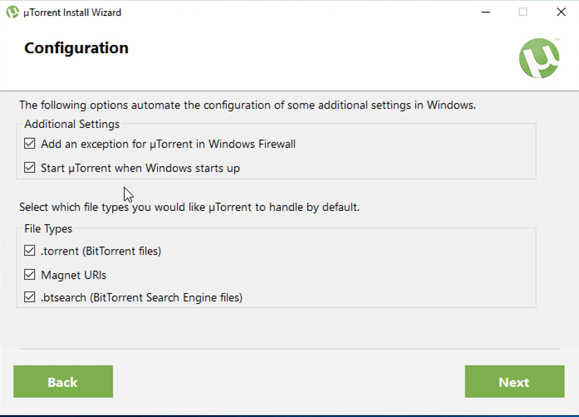 Configuration options remove ads from utorrent