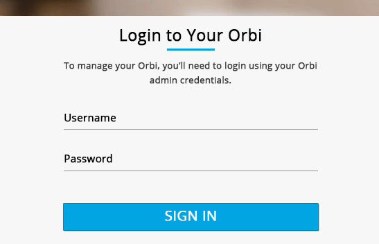 Orbi default password