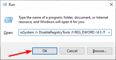 manual error accessing the registry