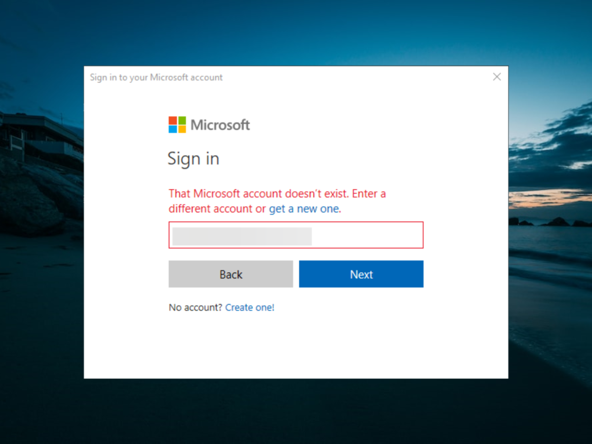 plafond geboren Onderbreking Fix: That Microsoft Account Doesn't Exist [4 Quick Ways]