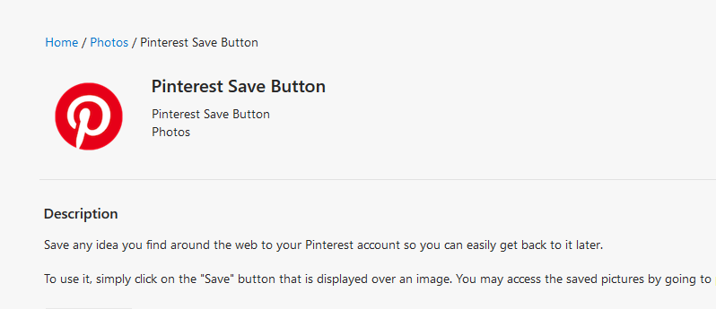 pinterest edge pinterest browser button