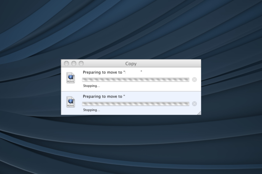 fix Mac stuck on preparing to copy