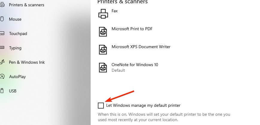 set epson printer as default