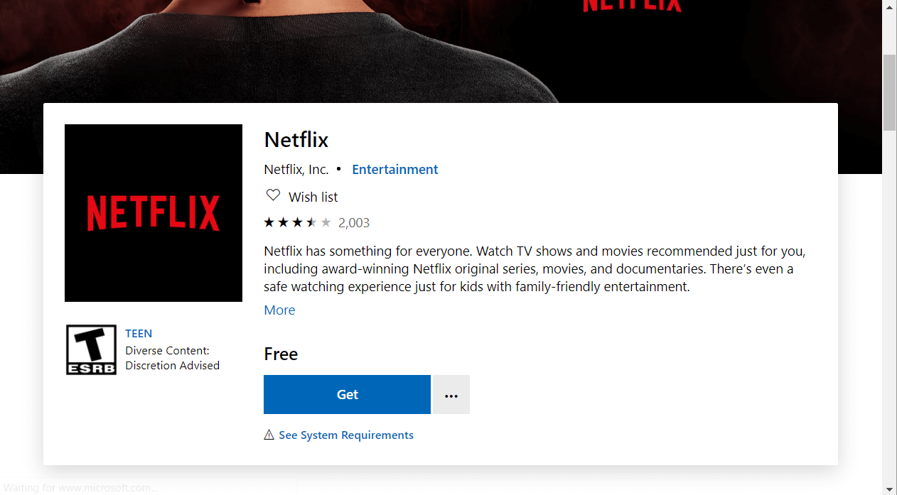 The Netflix app page netflix error code u7361-1253-c00d6d79