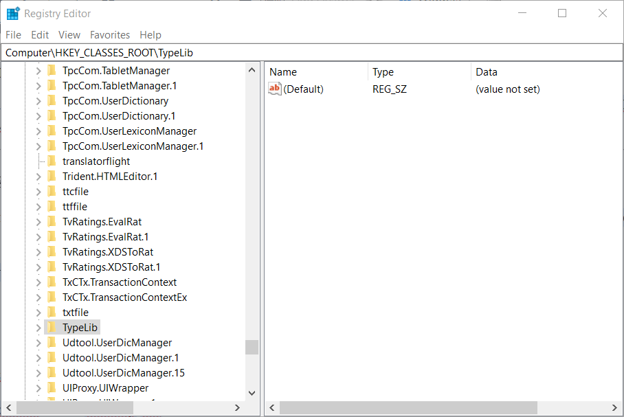 TypeLib registry key dllregisterserver failed