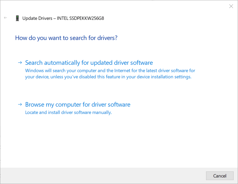 Update Drivers window arduino upload error