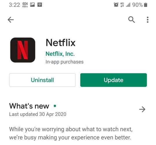 Netflix download error