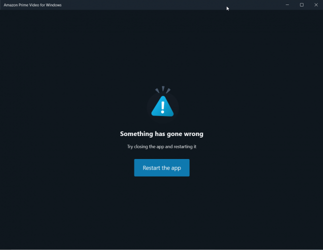 error Amazon Prime Video Windows 10