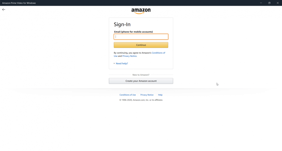 Amazon prime video login