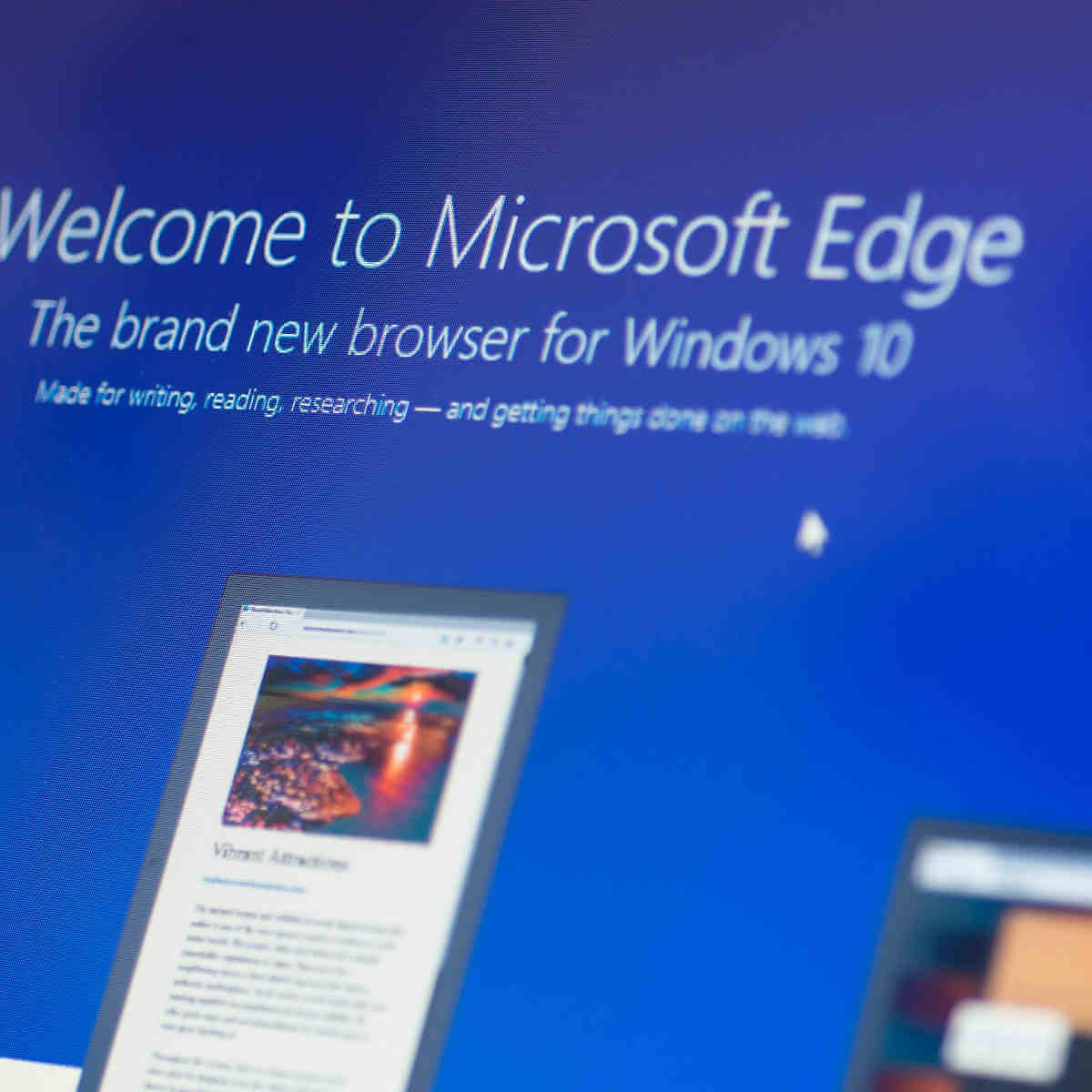 Microsoft Edge promo in Windows 10