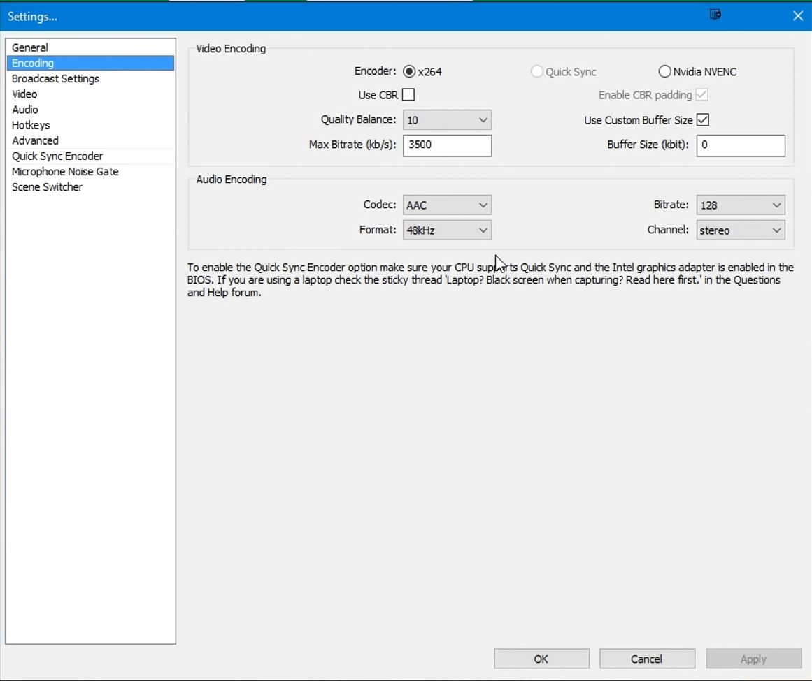 Encoding tab obs not recording game audio