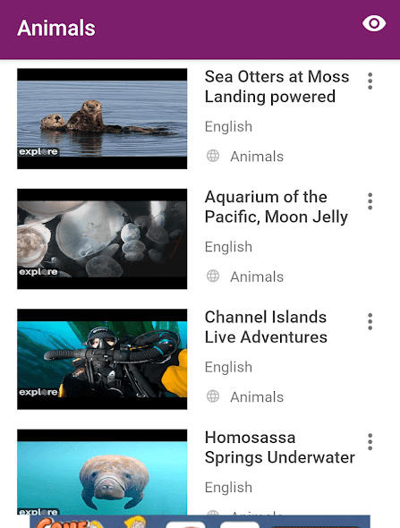 watch animal videos on Mobdro