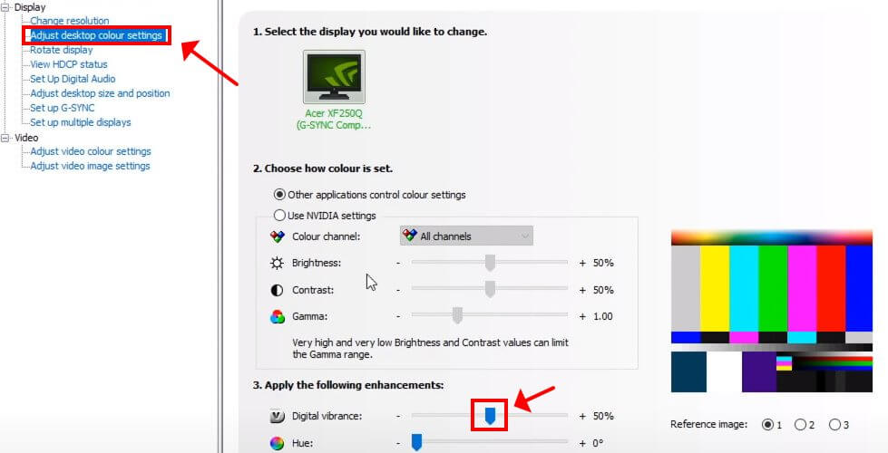 go to Adjust desktop colour settings in NVIDIA Control Panel